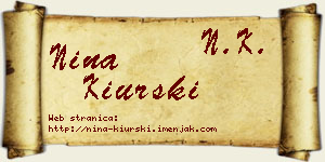Nina Kiurski vizit kartica